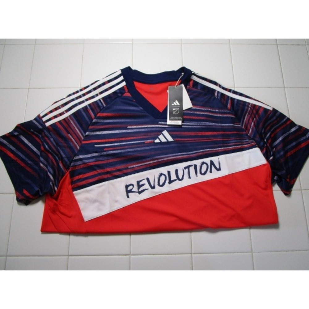 Adidas New England Revolution MLS Soccer Jersey Red Navy White JI7377 Men's 2XL
